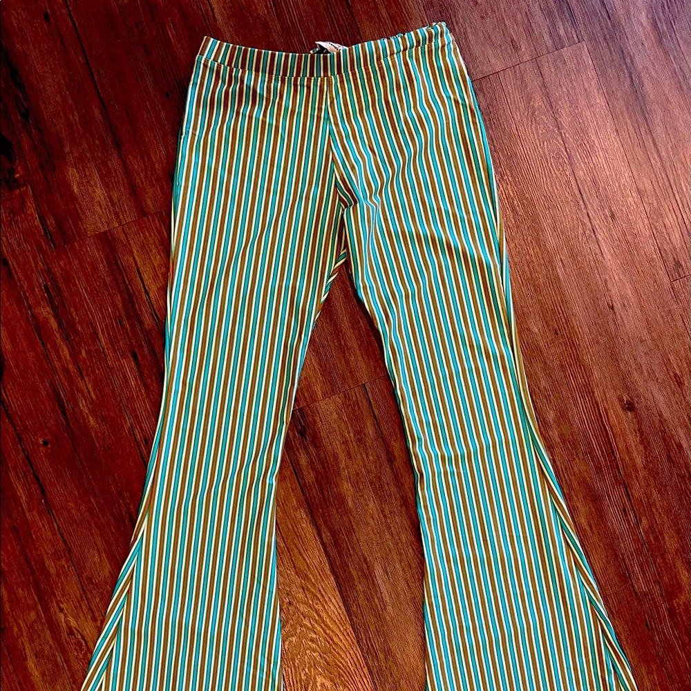 Green and blue bell bottoms